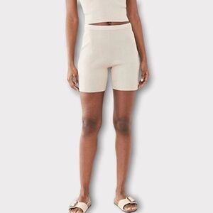 WAYF '98 NWT Luke Heathered Knit Bike Shorts Size Medium In Sahara Sand